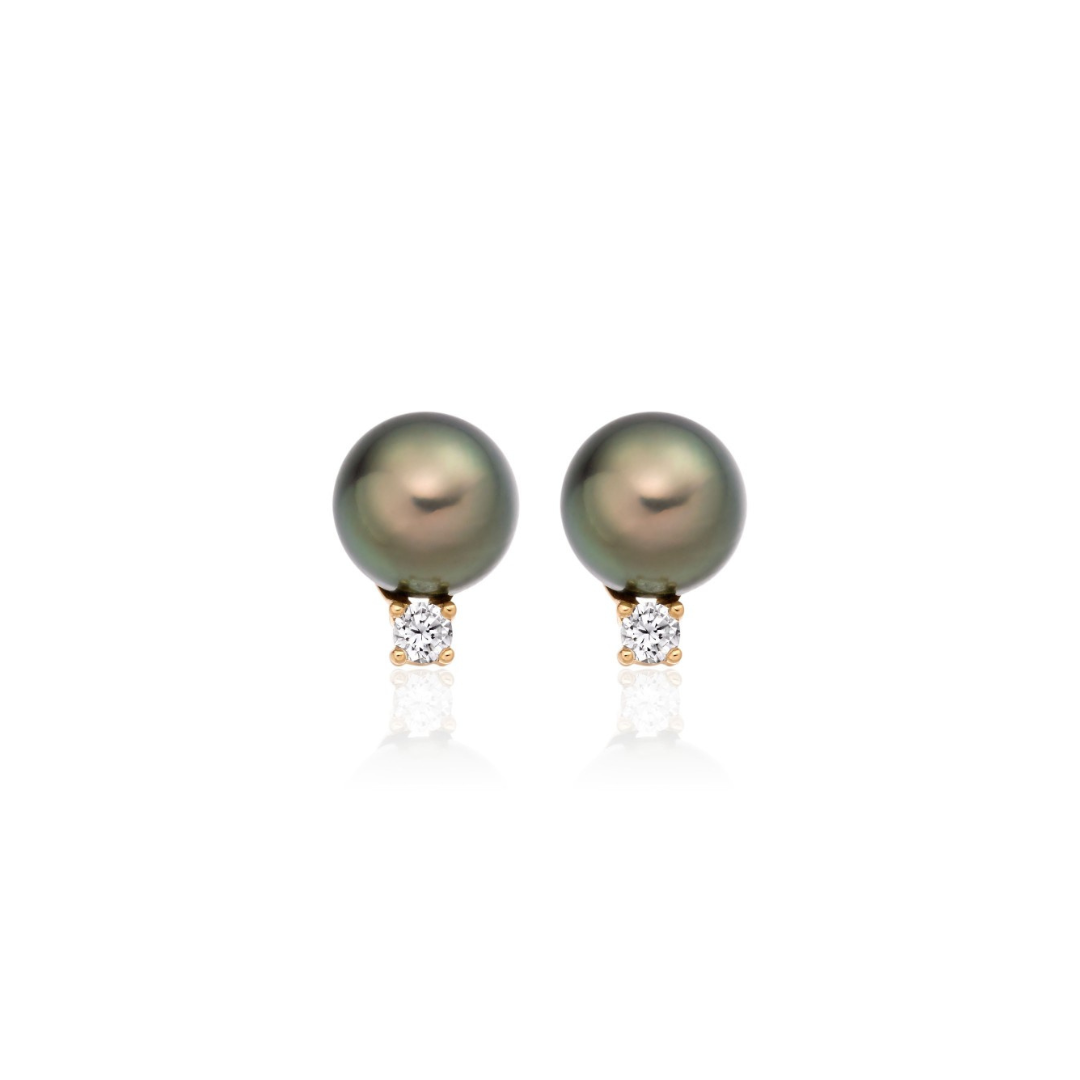 Tahitian pearl with diamond drop earring