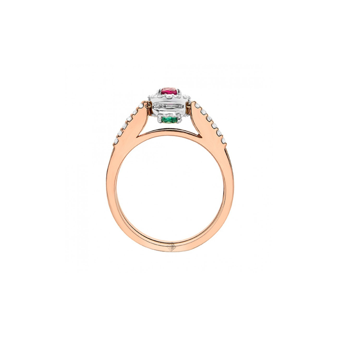 Two Reversable Ring (Emerald and Pink Sapphire)