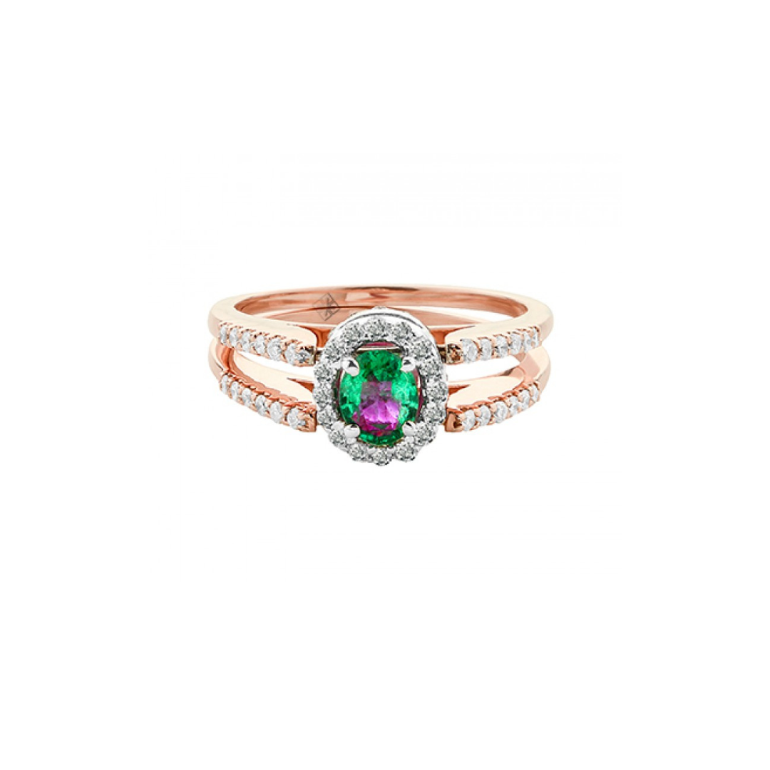 Two Reversable Ring (Emerald and Pink Sapphire)