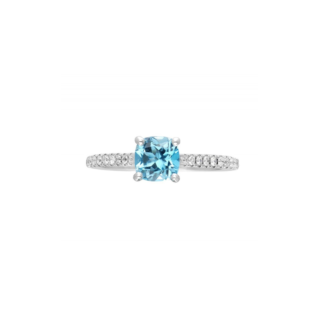 Blue Topaz Diamond Ring