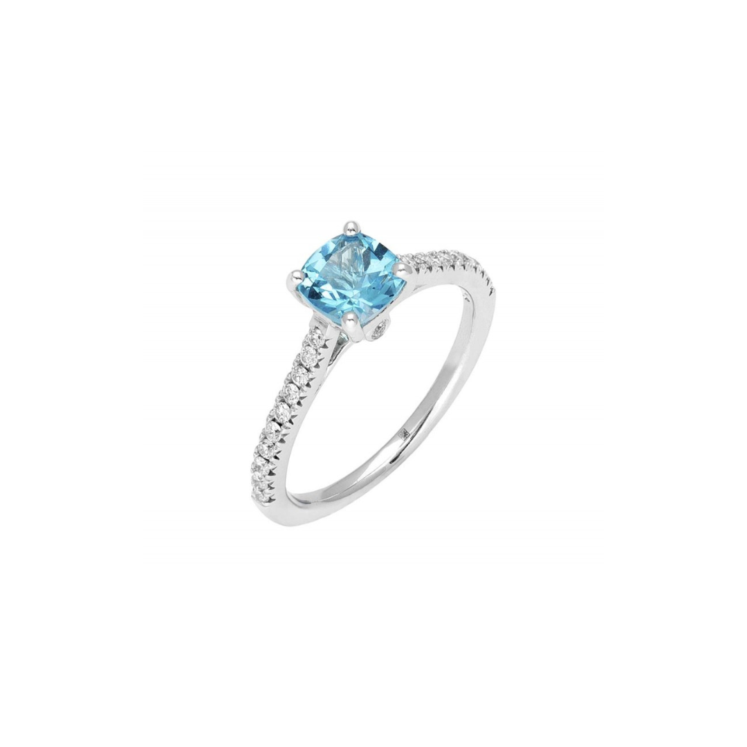 Blue Topaz Diamond Ring