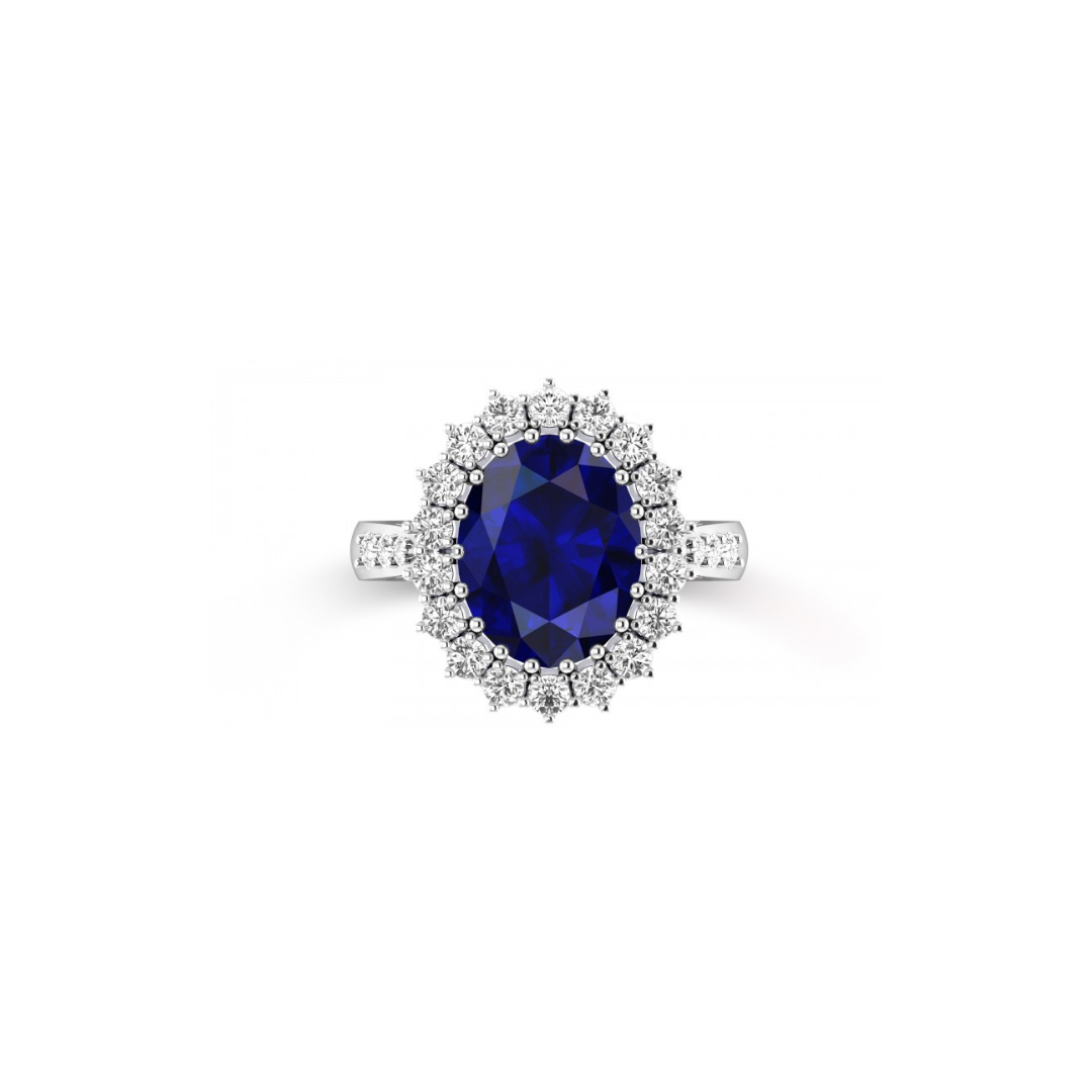 Blue Sapphire Diamond Ring