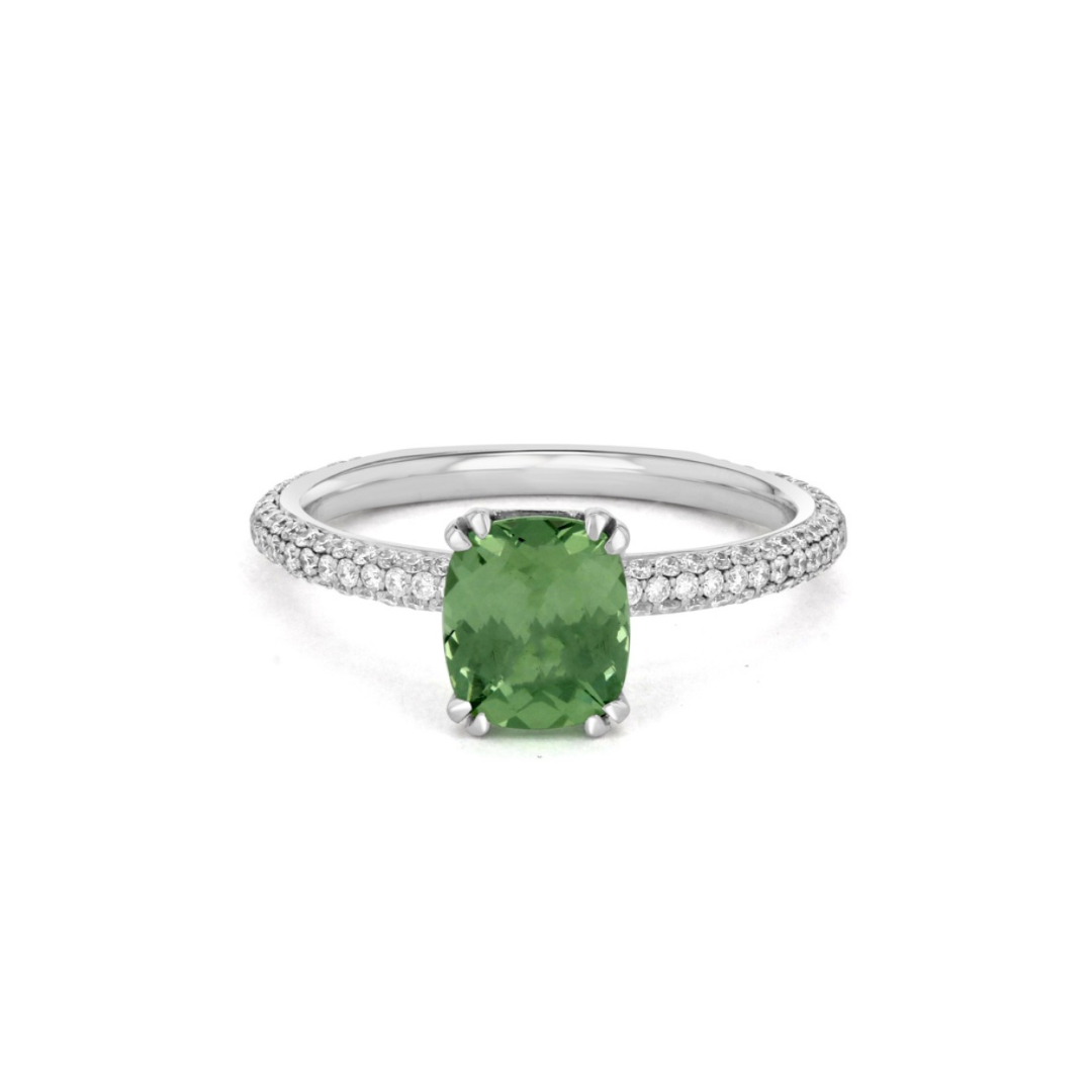 Peridot Diamond Ring