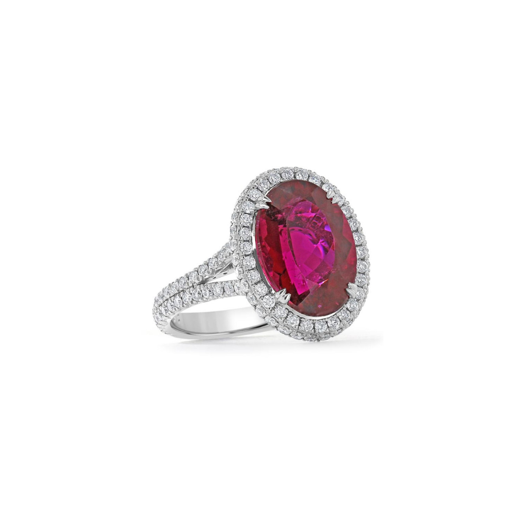 Oval Pink Sapphire Diamond Ring