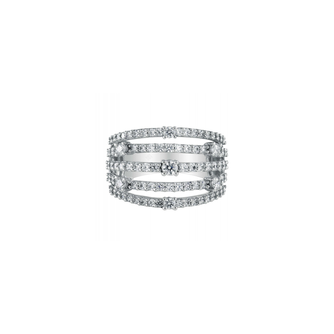 Multi-Row Diamond Cluster Ring