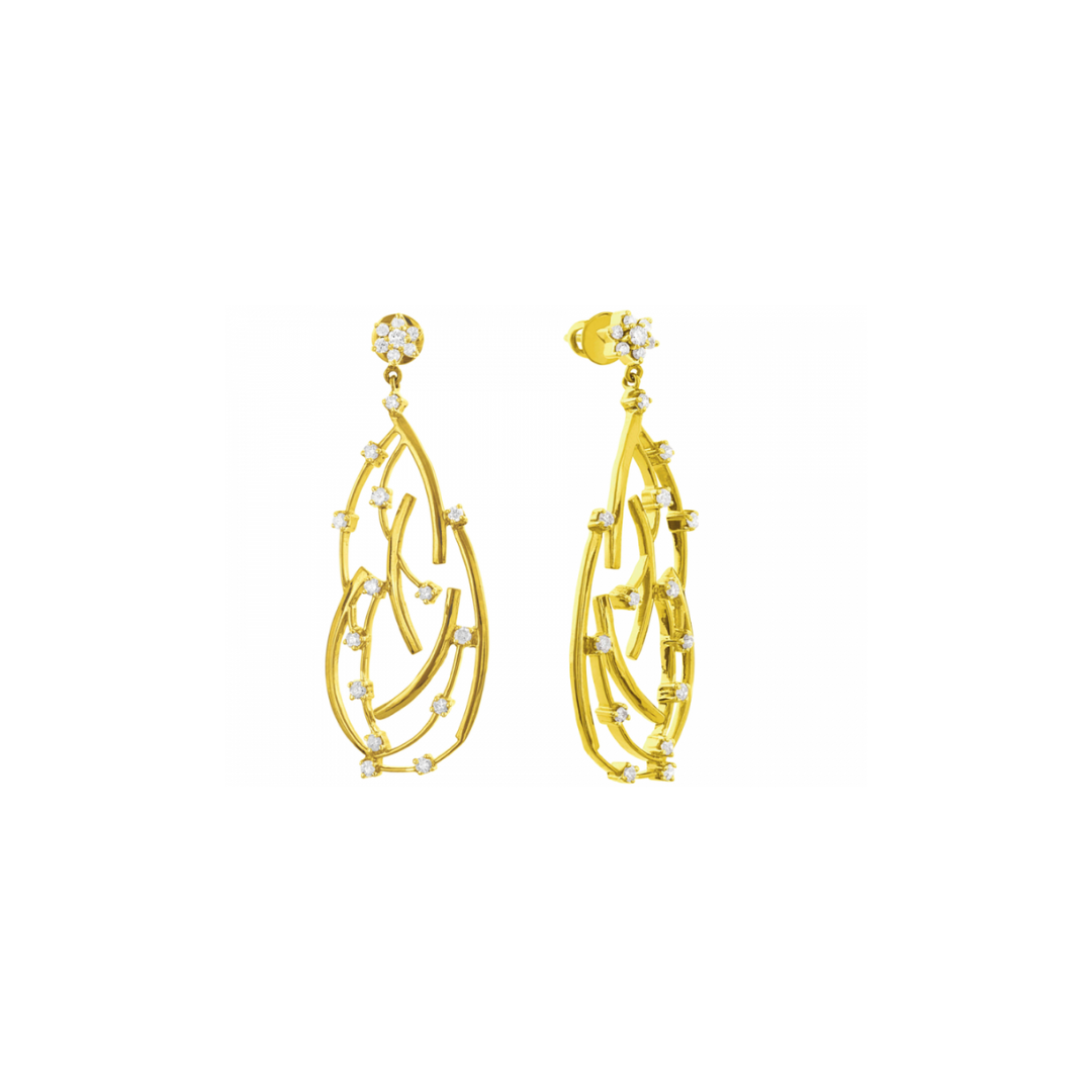 Abstract Diamond Drop Earrings