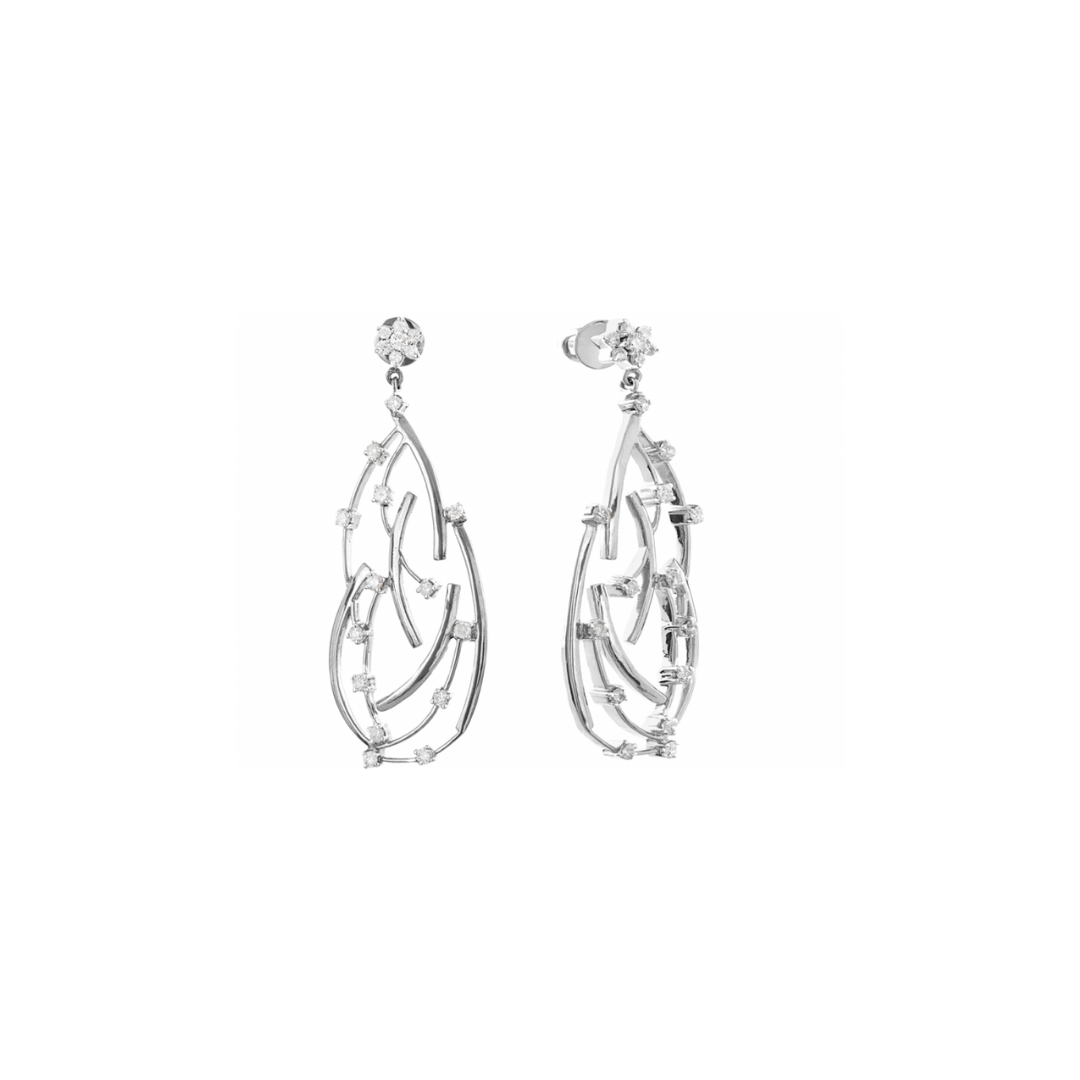 Abstract Diamond Drop Earrings