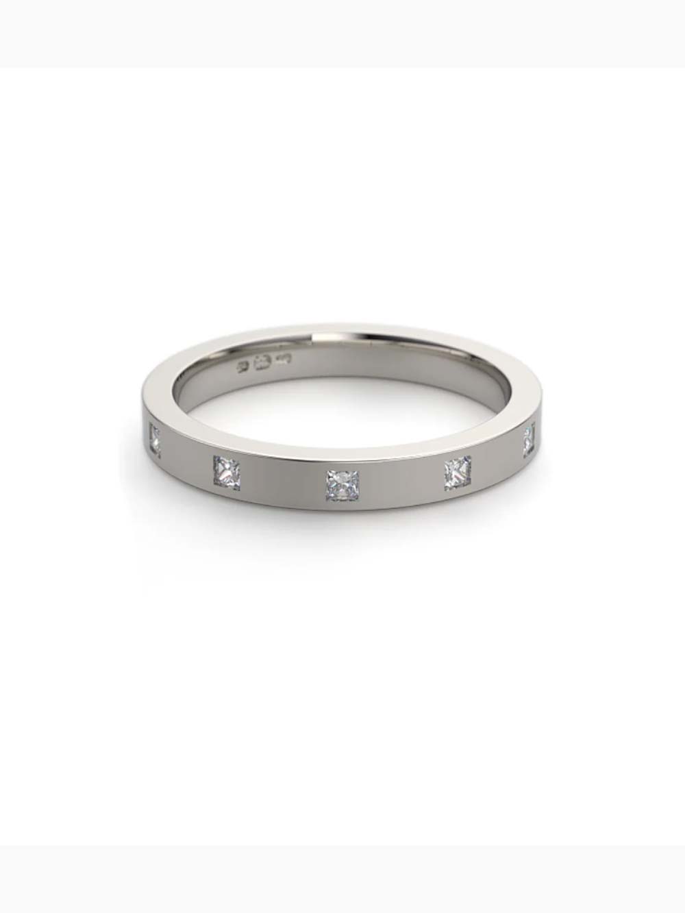 Princess Cut Engagement Band