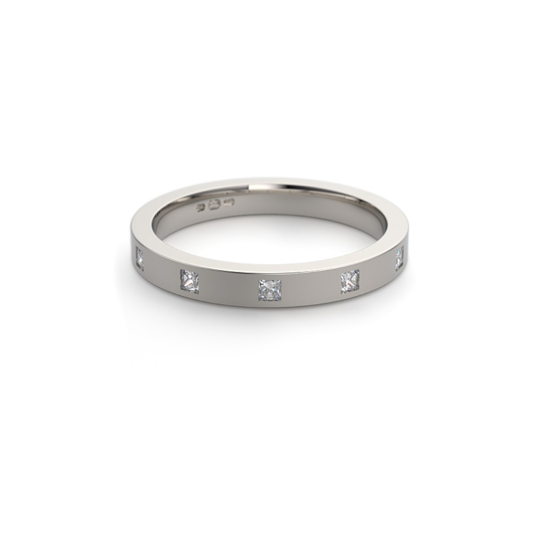 Princess Cut Engagement Band