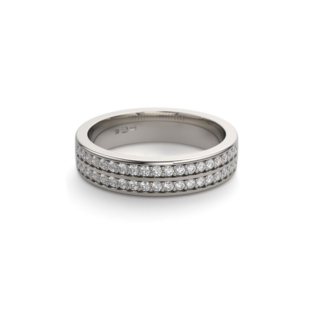 Two Row Diamond Eternity Engagement Band