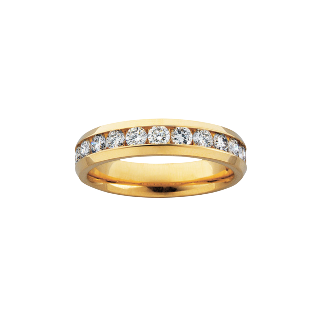 Single Row Diamond Half Eternity Engagement Band