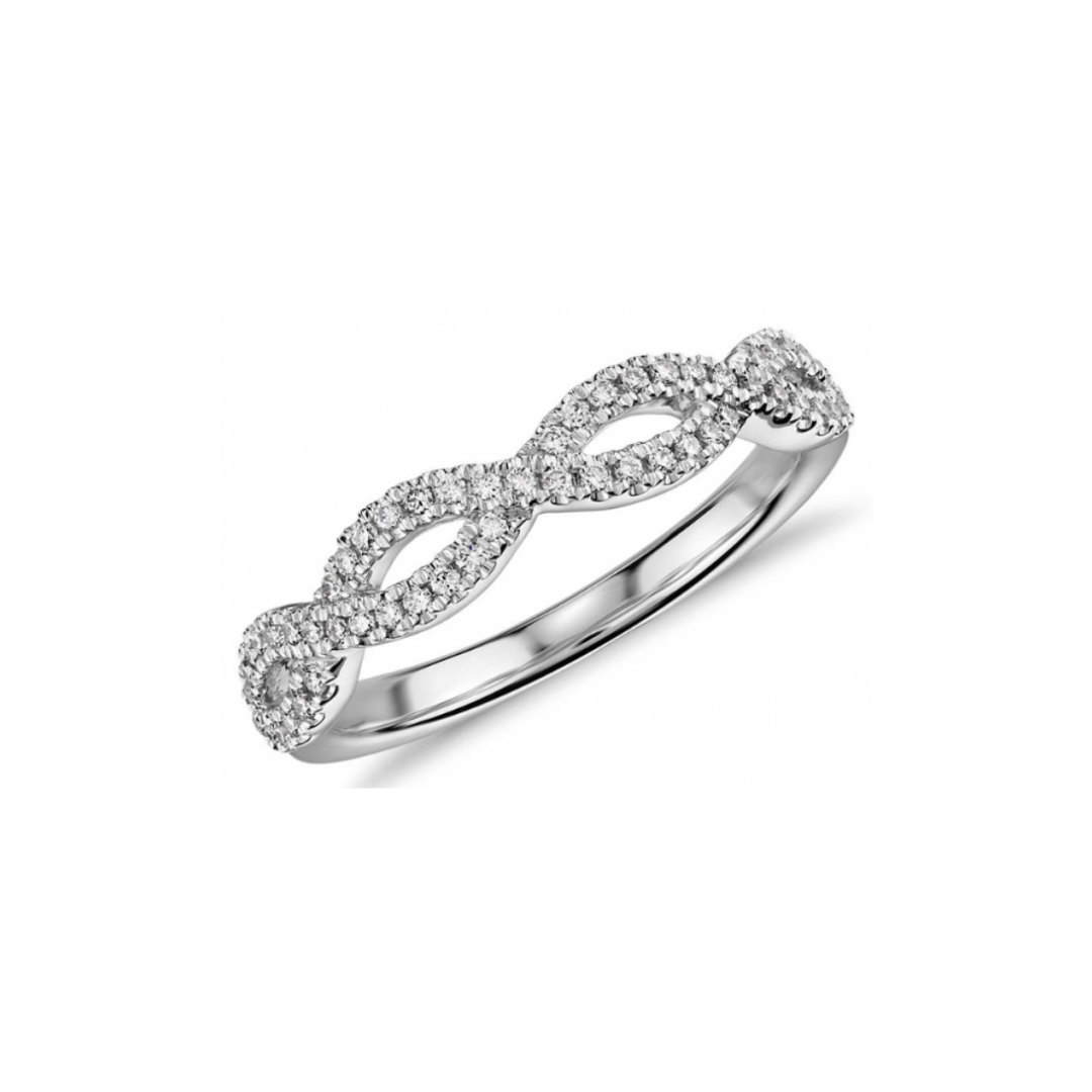 Infinity Twist Diamond Engagement Band