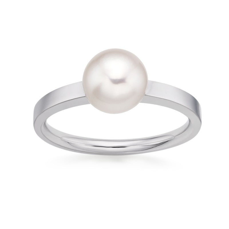 Freshwater pearl ring made in 14k white gold