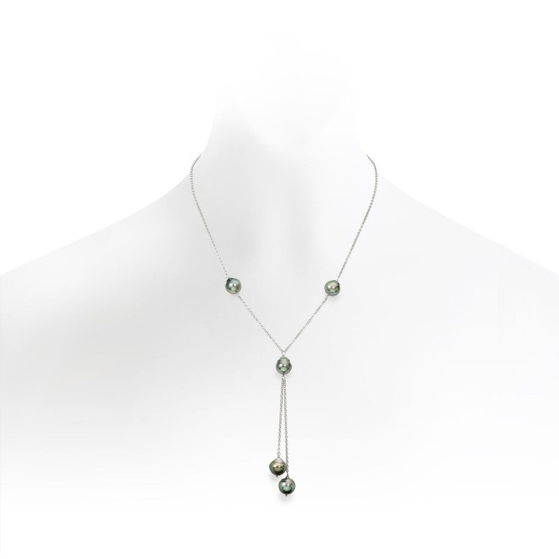 Lariat Peral Necklace with Tahitian pearl