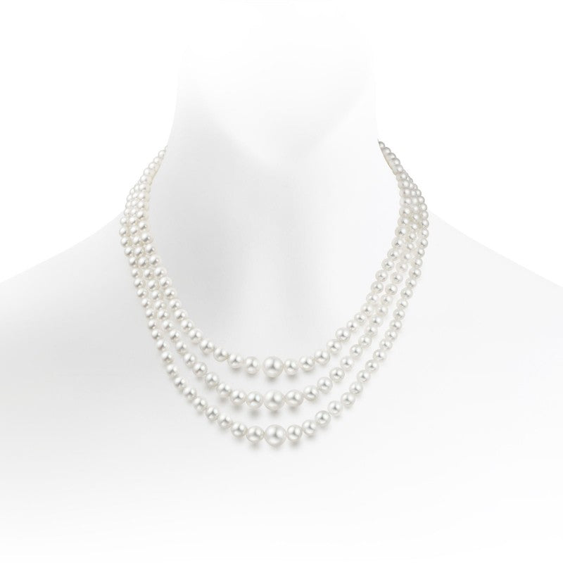 3 layered freshwater pearl necklace