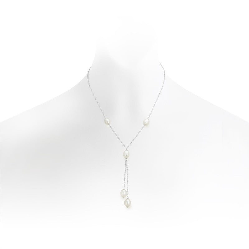 Lariat Peral Necklace with Freshwater pearl