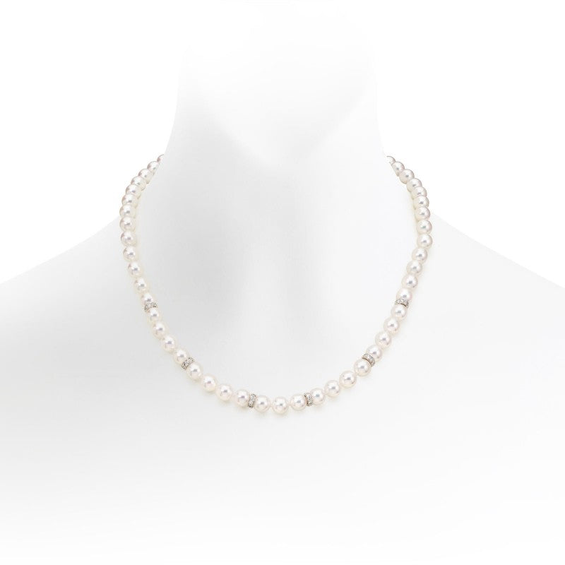 Freshwater Pearl & diamond necklace