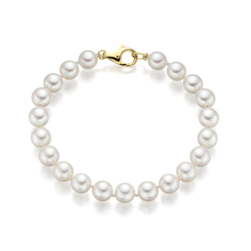 Freshwater Pearl Bracelet with yellow gold hook