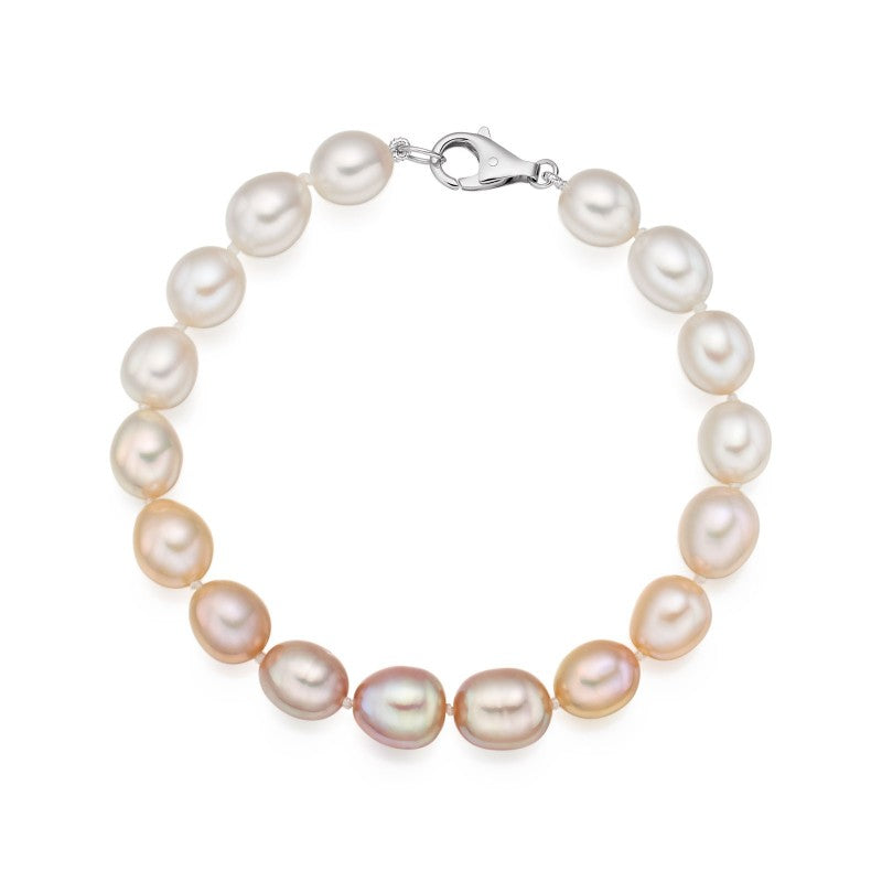 Multi color pearl bracelet with white hook