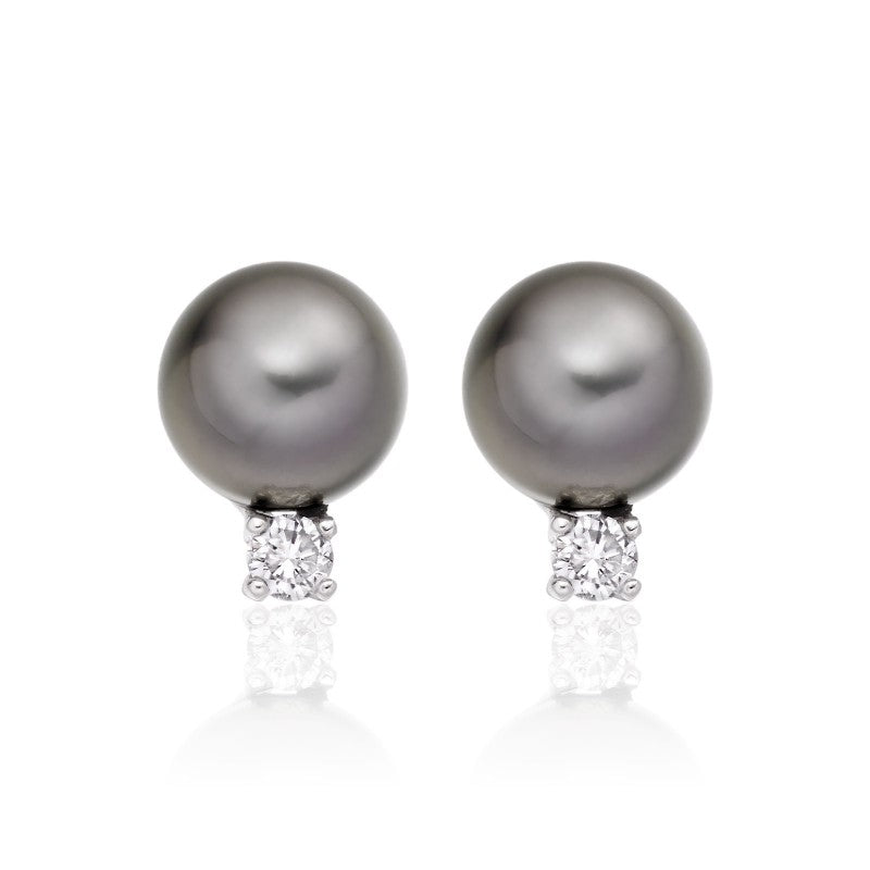 Tahitian pearl with diamond drop earring