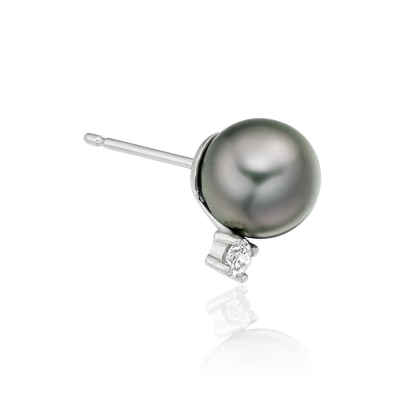 Tahitian pearl with diamond drop earring