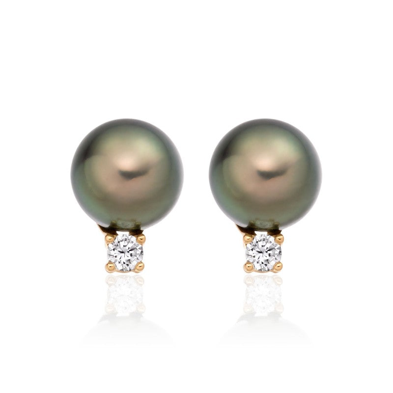 Tahitian pearl with diamond drop earring