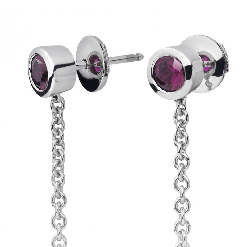 Freshwater Pearl with ruby drop earring