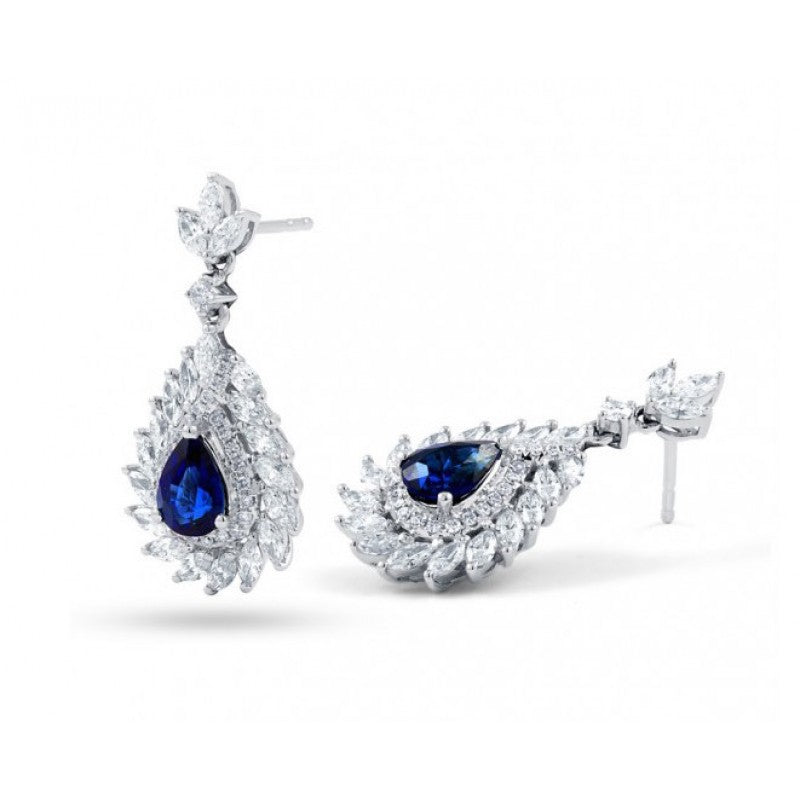 Blue sapphire cocktail Earring