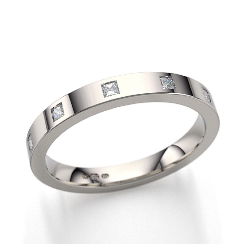 Princess Cut Engagement Band