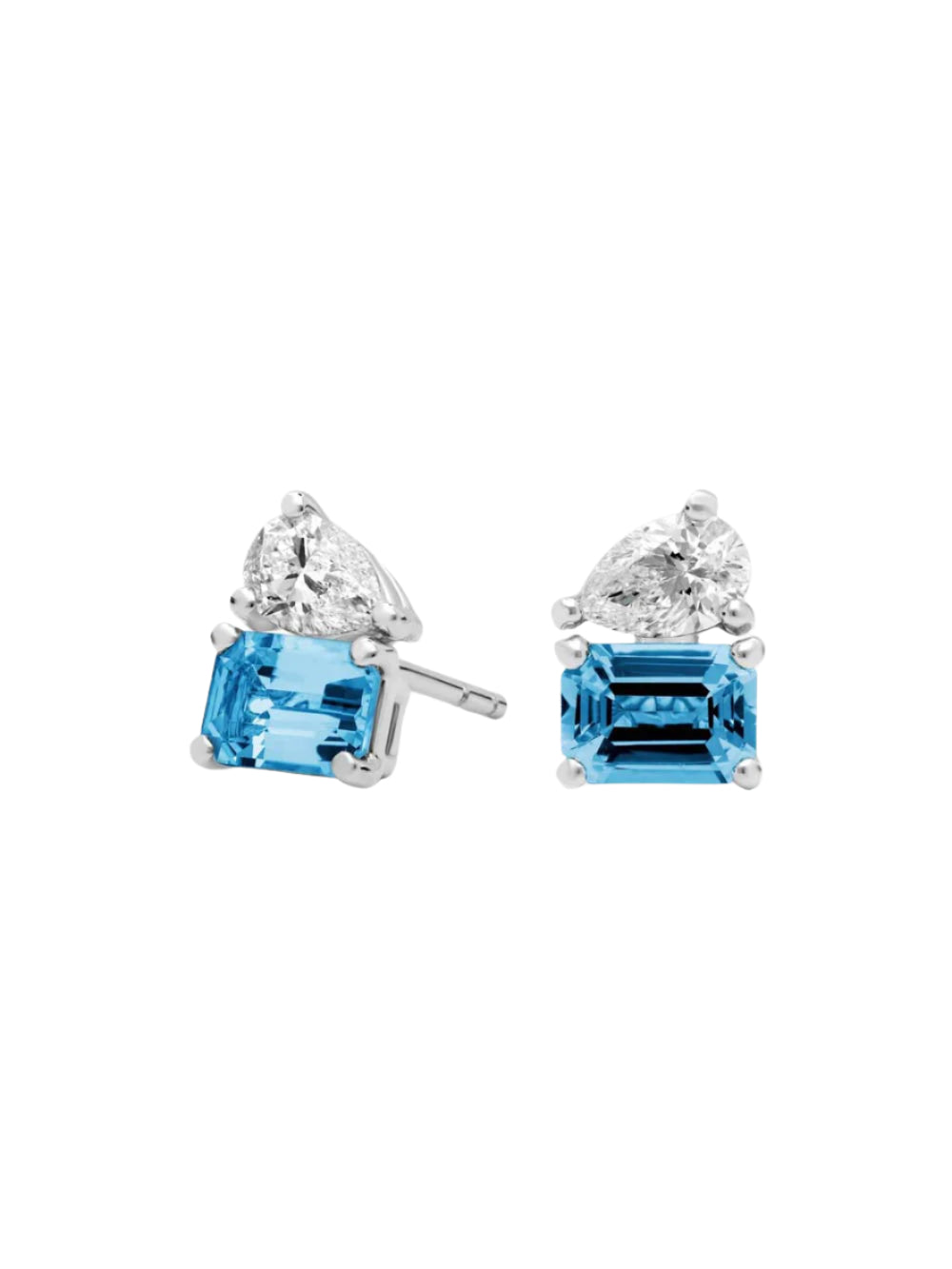 Blue Topaz & Diamond Earring (Stone Customisable)