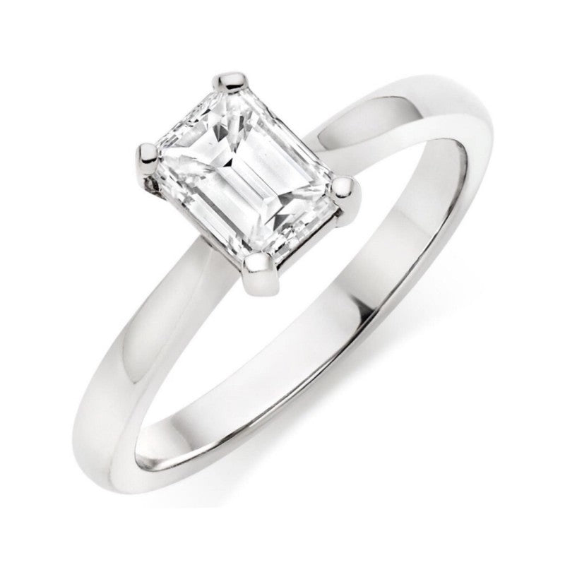 Rectangular Crystal Engagement Ring